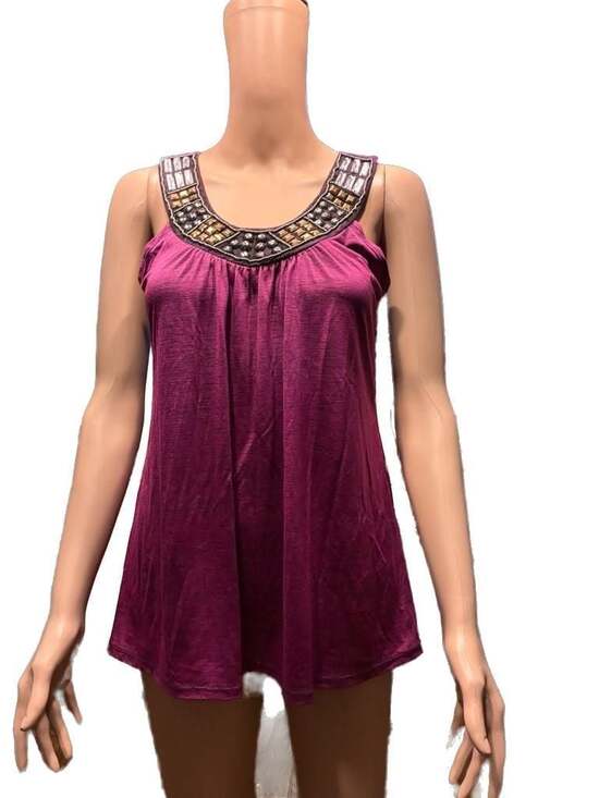 IZ Byer Tops - IZ Byer Women's Sleeveless Tank Top with Beaded Embellished Neckline
